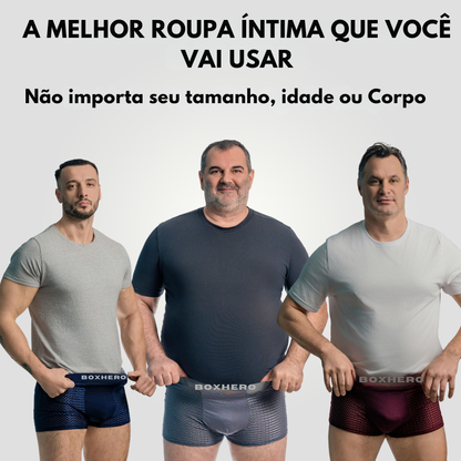 Pacote com 3 Shorts Boxer Premium em Fibra de Bambu Vermelho 1.0