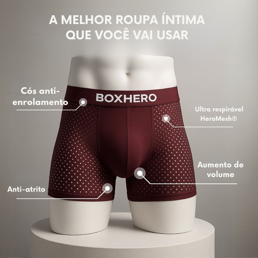 Pacote com 16 Cuecas Boxer Boxhero de Fibra de Bambu 1.0