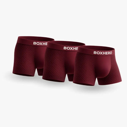 Pacote com 3 Shorts Boxer Premium em Fibra de Bambu Vermelho 1.0
