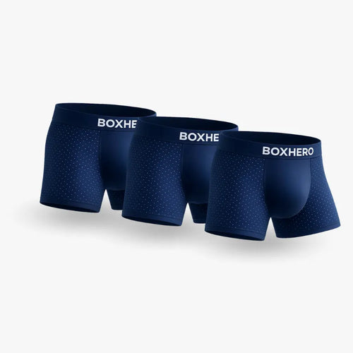 Pacote com 3 Shorts Boxer Premium em Fibra de Bambu Azul 1.0