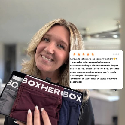 Pacote com 16 Cuecas Boxer Boxhero de Fibra de Bambu 1.0